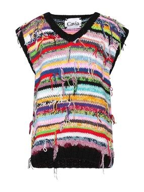 Cavia Sleeveless Sweater Vest Multi Color Fringe